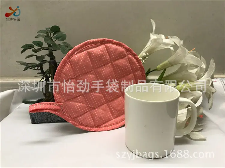 印花棉布圆形杯垫
