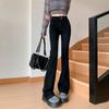 Calça Jeans Bootcut Cinza Cimento Retro Pequena para Mulheres de 150cm de Altura Versão Estreita Pantalona Nove Pontos