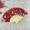 [Buena persona] verano estilo japonés retro Mujer abanico de seda de bambú chino estilo japonés abanico pequeño abanico plegable venta al por mayor
