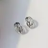 Pendientes Versátiles de Uso Diario con Buena Textura, Pendientes de Línea Elegante, Hebilla de Oreja Completamente de Plata S925 Incrustada con Circonita, Lujo de Nicho Accesible