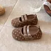 Zapatos Mary Jane de Colores Dulces para Niñas, Nuevo Estilo Coreano de Lunares Mango Lindos Zapatos Planos Suaves Adorables para Niñas