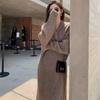Suéter Largo Grueso de Estilo Casual Coreano para Mujer 2024 Otoño e Invierno Look Holgado Adelgazante Cárdigan Tejido Chaqueta Exterior Transfronterizo