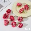 Flores artificiais pequenas cabeças de rosa buquê guirlanda de rosa para casamento adereços de decoração feitos à mão materiais para grampo de cabelo diy acessórios de flor
