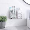 Soporte para cepillo de dientes de acero inoxidable para el hogar, soporte hueco para colgar en la pared, sin perforaciones, para cepillo de dientes eléctrico, soporte para baño, soporte para pasta de dientes