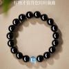 Pulsera boutique de obsidiana dorada negra cuentas de aguamarina pulsera de energía joyería de mano de cristal para hombres y mujeres mano de amantes