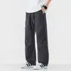 Ropa destacada para hombre / Pantalones casuales rectos holgados estilo americano de seda helada ligera de verano para hombre, pantalones holgados vintage de trabajo para hombre