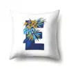 Funda de Almohada de Poliéster Planta Tropical Loro Pájaro 26 Letras Inglesas Funda de Cojín para el Hogar Funda de Cojín para Cabecero QTB16