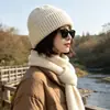Gorro de Punto con Lentejuelas de Color Sólido Estilo Básico para Mujer Otoño Invierno Grueso de Canalé Dobladillo Gorro de Lana Hace que la Cara Parezca Más Pequeña Gorro Cálido para Cubrir la Cabeza
