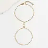 Estilo Lujo Ligero Cadena de Muñeca Doble Estrella Diamante Acero de Titanio Cadena de Dedo Acero de Titanio Estilo Ins Joyería de Mano Nicho Venta al por Mayor Versátil