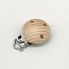 Clip para chupón de madera de haya de 30 mm para bricolaje, comodidad infantil, cadena anticaída, clip, redondo, no poroso, clip de madera para chupón de tres agujeros, venta al por mayor