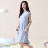 Camisón con Almohadilla para el Busto para Mujer Verano 2025 Nuevo Algodón Seda Coreano Manga Corta Talla Grande Maternidad Pijama de Mujer Verano de Mujer