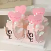 Decoração de Bolo Dia dos Namorados Chinês Cartão Coração Laço Vela Amor Acrílico Bola Mágica Enfeite Plug-In