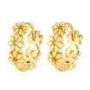 Pendientes de Aro Geométricos de Doble Capa con Pedrería, Clips para Orejas, Venta Caliente en Amazon, Metal Cobre, Personalidad, Persona Trendy, Pendientes INS, Accesorios para Orejas