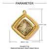 Colgante Retro Francés Corazón Ojo DIY Acero Inoxidable Collar Geométrico de Cristal para Mujer Colgante de Joyería de Acero de Titanio