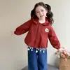 Casaco Infantil 2026 Primavera e Outono Novo Estilo Jaqueta com Capuz Casual para Meninas Cardigan Moda Outono para Bebês Casaco Trench