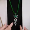 Corrente de Suéter de Alto Padrão Estilo Chinês Outono e Inverno Feminino Versátil Colar de Alto Padrão Luxo Leve Pingente Simples Acessório de Roupa