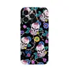 Artículo popular de comercio exterior: Diseño de Calavera Estilo Oscuro Adecuado para Apple 17Pm, Funda Dura de Moda con Agujeros Finos de Flores para iPhone 16