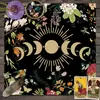 Tapete de Mesa para Cartas de Tarot Fase Lunar Floral Oculto Paño de Altar Vintage Runa Tarot Mantel de Tierra de Diatomeas
