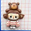 Muñeca de Carta Gigante de Dibujos Animados Accesorios de Resina para DIY Imán para Nevera Hecho a Mano Accesorios para Llavero Colgante Parche Lote