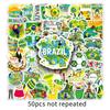 50 Brasil Exterior Viagem Cenário Soco Fofo Desenho Animado À Prova D'água Adesivos Decorativos para Caderno Atacado