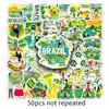 50 Personalidades Brasileñas Transfronterizas Dibujos Animados Creativos Paisaje Exterior Viaje Impermeable Decorativo Funda de Teléfono Pegatina para Maleta