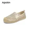 Sapatos de Pescador Augu Shiden com Malha e Sola Grossa para Mulheres 2026 Novos Sapatos de Verão Slip-On Preguiçosos Sapatos Casuais Leves