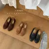 Sapatos Mocassins Planos Estilo College para Mulheres, Novo Modelo Primavera 2026, Sapatos Rasos Planos, Sapatos de Couro Estilo Britânico com Bico Redondo