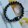 Pulseira Olho de Gato de Obsidiana Prateada Natural, Pulseira Cabeça de Gato Olho de Gato Noite Escura, Pulseira Design Nicho Estilo Casal Presente