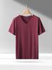 Camiseta de Verano para Hombre Vanke de Seda de Hielo, Cuello en V, Manga Corta, Delgada, Corte Ajustado, Color Sólido, Fresca, de Secado Rápido, Camiseta Base para Hombre