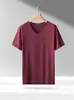 Nueva Camiseta de Manga Corta de Color Sólido de Comercio Exterior de Verano para Hombre, Transpirable Tipo Hielo, Delgada, Casual, Cuello en V, Top Base Fresco