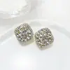 Moda Elegante Retrô Estilo Hong Kong Brincos de Strass de Diamante Fivela de Orelha Nicho Brincos de Luxo Leve Brincos Mulheres