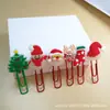 Clip para sujetapapeles navideño que brilla en la oscuridad, marcapáginas de goma blanda, clip marcador de página para libro de estudiante, pequeño regalo de Navidad, en stock
