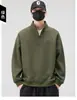 Sudadera Cálida de Cuello Alto y Manga Larga para Hombre 2025 Otoño e Invierno Chaqueta Top de Moda con Media Cremallera para Hombre