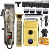 Conjunto de Aparador de Pelos Multifuncional Elétrico, Aparador de Cabelo Masculino, Lâmina em T, Aparador de Cabelo Sem Fio com Display LED