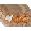 Amazon Halloween Acción de Gracias Manteles Individuales Calabaza Hoja de Arce Manteles Individuales Pavo Otoño Decoración de Mesa Manteles Individuales Resistentes al Calor