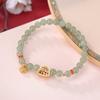 One Deer Silver S925 Sterling Silver Hetian Jade Snake Treasure Coin Yuanbao Contas redondas Este ano de vida Design Sense Bracelet