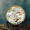 Jingdezhen Cerámica Estilo Chino Nuevo Decoración Creativa Plato Colgante Oficina Hogar Sala de Estar Estante Antiguo Artesanía Adornos de Joyería