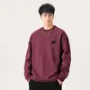 Roupas Masculinas Fengshe / Bolso no Peito Manga Longa Estilo Americano Outono Inverno Peso Pesado 300g Moletom Etiquetado Top Casual Solto para Homens