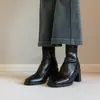 Botines Minimalistas de Tacón Alto para Mujer, Versátiles Estilo Retro, Tacones Gruesos Silenciosos, Botas Delgadas Cómodas para Viajar al Trabajo para Mujer
