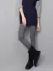 Leggings con rodillera estilo coreano, color liso, alta elasticidad, ajustados, versátiles para el uso diario, pantalones casuales adelgazantes para mujer
