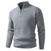 2025 Nuevo Cardigan de Punto Otoño e Invierno Estilo Perezoso para Hombre Casual Color Sólido Cálido Chaqueta de Punto Chaqueta para Hombre