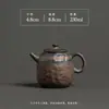 Tetera de Ocio con Esmalte de Hierro Dorado, Tetera de Cerámica de Arcilla Vieja Cocida Vintage para Una Persona, Tetera Kung Fu Individual Hecha a Mano