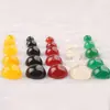 Anillo Incrustado de Piedra Suelta Cabujón Semiesférico Semiredondo Ágata Rojo Natural Forma de Huevo Fondo Plano Amarillo Verde Azul Negro Blanco