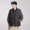 Chaleco de plumón con cuello alto y 90% de plumón de pato para hombre y mujer, ligero y cálido, chaleco sin mangas para pareja, prenda de abrigo, estilo corto, para personas de mediana edad y jóvenes