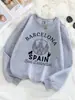 Barcelona, el Mejor Destino de España, Suéter Estampado para Mujer, Sudadera Holgada, Ropa Suave para Mujer