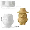 Novo Pote Organizador de Coruja com Capuz da Chunqi Molde de Silicone DIY Molde para Copo de Vela de Gesso para Aromaterapia
