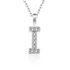 Amazon transfronterizo nuevo collar con incrustaciones de circonita de diamantes completos 26 letras inglesas femenino acero de titanio colgante DIY cadena de clavícula