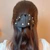Elegante Estilo Francés Nuevo Estilo Flor con Cuentas Lazo Pinza para Cabello de Alta Gama Semirrecogido Accesorios para el Cabello Cola de Caballo Alta
