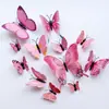 Adesivos de Parede Decorativos de Borboleta Simulada Estéreo 3D, Decalques de Parede, Decorações para Quarto de Dormitório e Sala de Estar, Ímãs de Geladeira, Adesivos Magnéticos de Dupla Finalidade