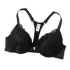 Sujetador push-up estilo T-back con cierre frontal Zeriluna, suave y cómodo de llevar, encaje elegante, disponible en varios colores